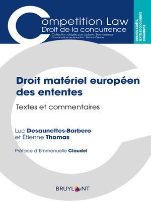 cover image of Droit matériel européen des ententes